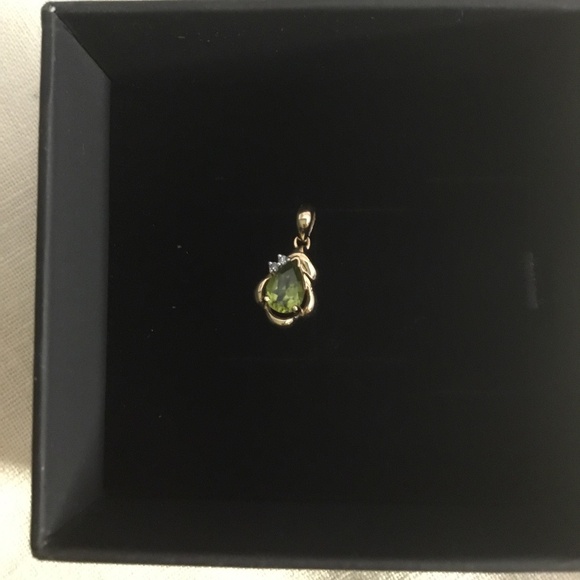New 14k Peridot Diamond Pendant - Picture 1 of 5